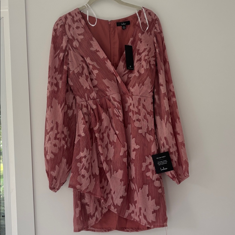 Lulu's Rose Pink Long Sleeve Dress